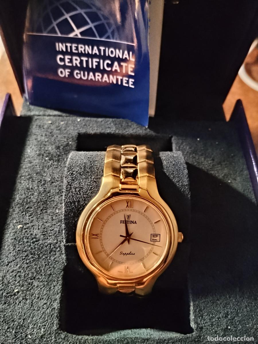 Relojes: Festina Sapphire &ndash; Dorado &ndash; Cuarzo &ndash; Cristal de Zafiro &ndash; Caja y Garant&iacute;a