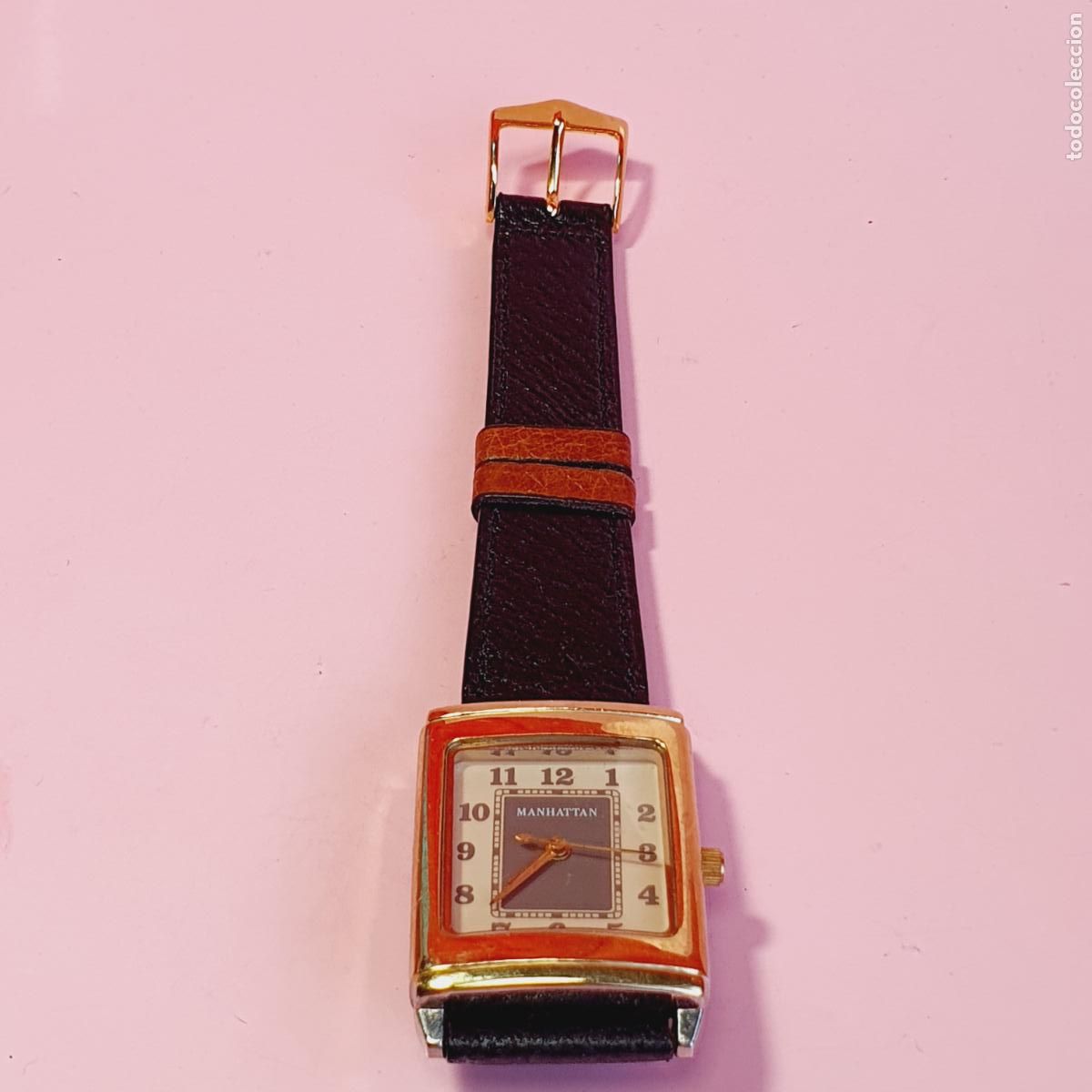Relojes: RELOJ-MANHATTAN-CLASSIC WATCH-QARTZ-CORREA PIEL NUEVA-COMO NUEVO-VER FOTOGRAF&Iacute;AS.