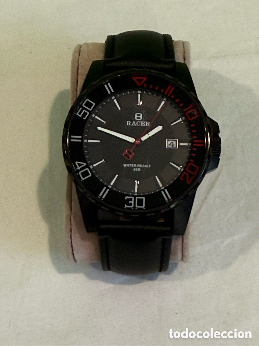 Relojes: Reloj Racer Caballero Deportivo Water Resist 50M Negro Rojo Gran Esfera