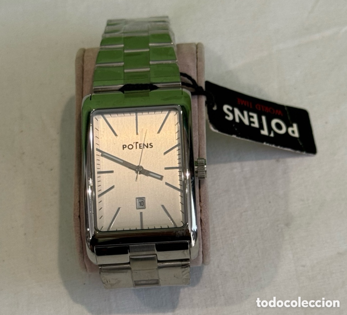 Relojes: Reloj Potens Caballero Rectangular Acero Nuevo con Etiqueta