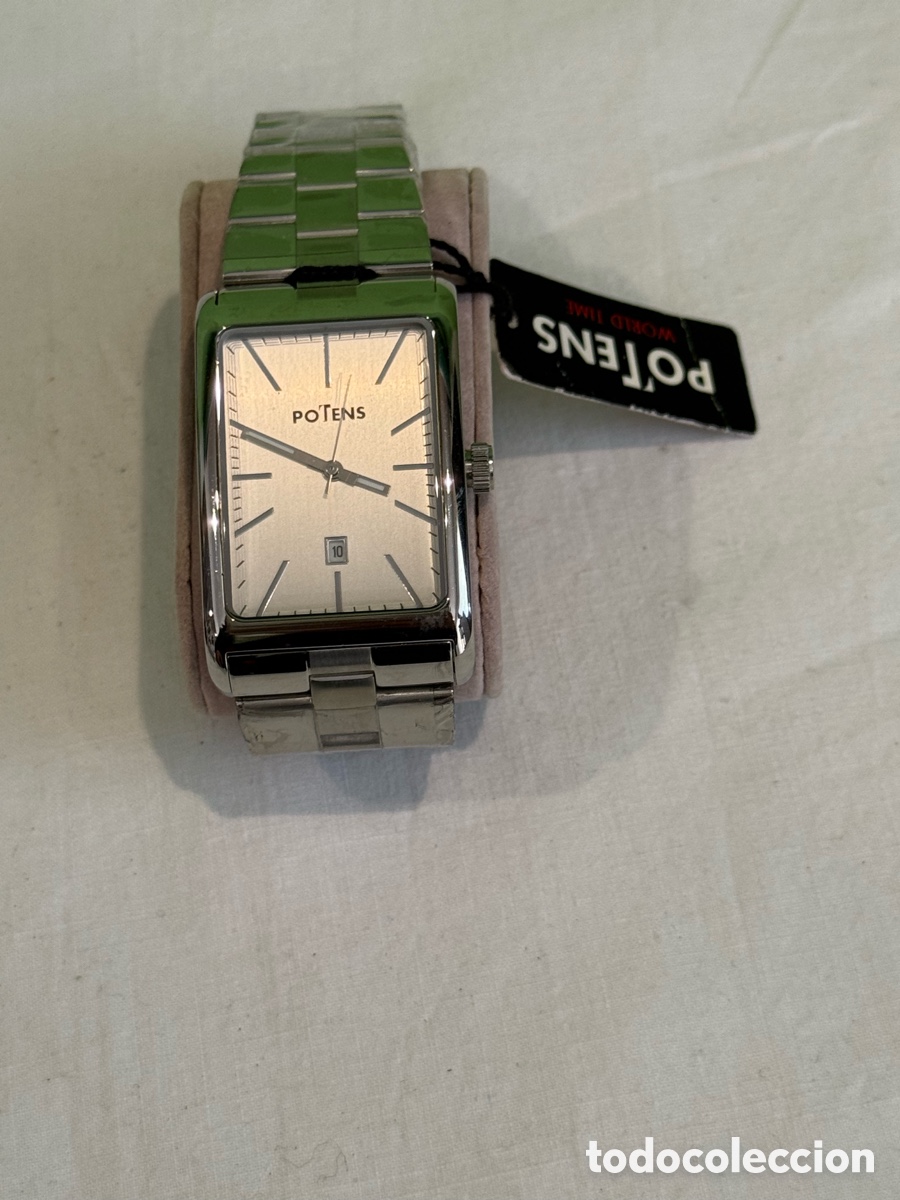 Relojes: Reloj Potens Caballero Rectangular Acero Nuevo con Etiqueta