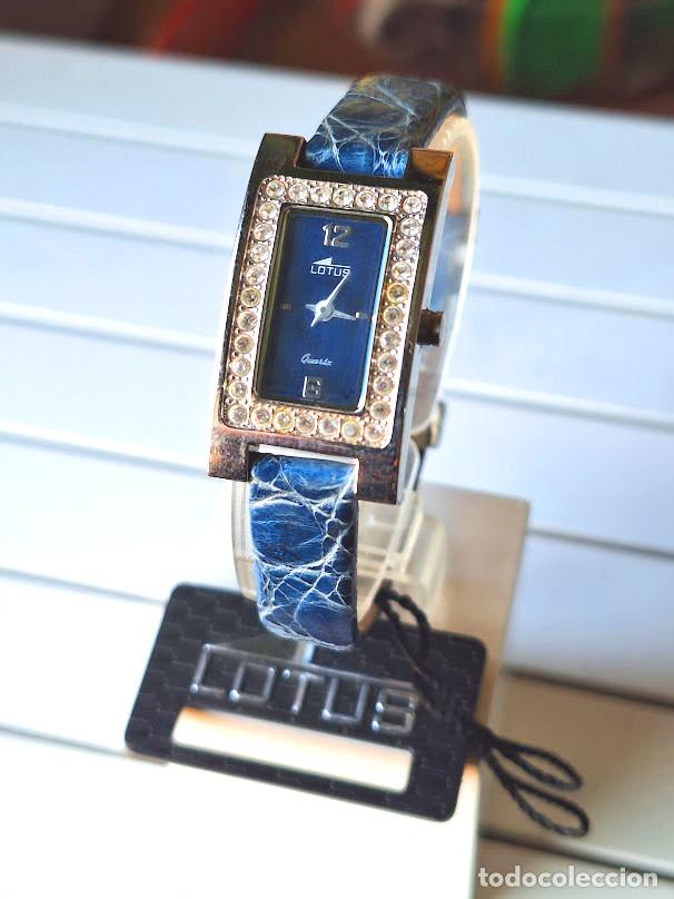 Rel&oacute;gios: Reloj Lotus Mujer Piel Azul Nuevo