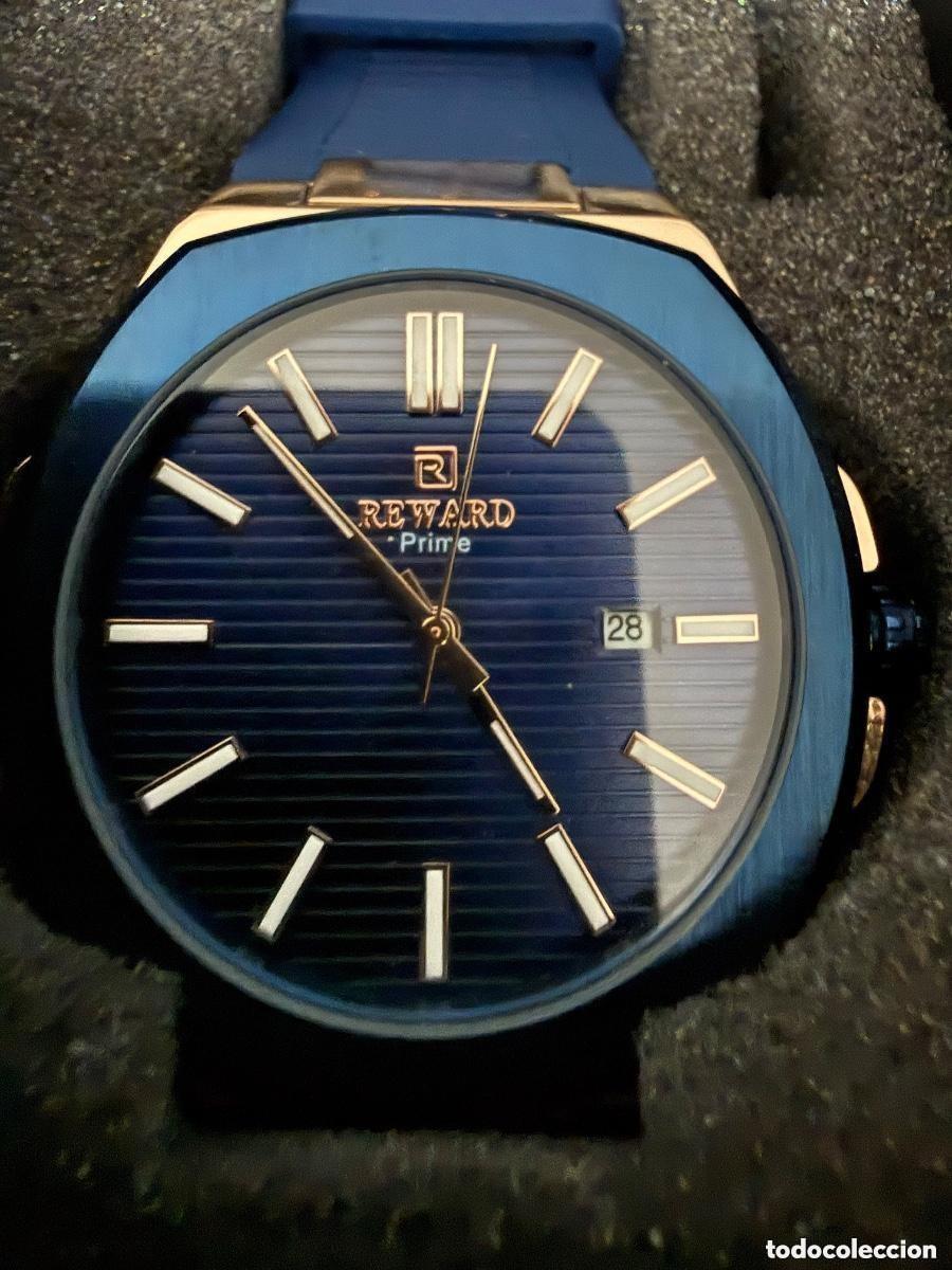 Relojes: Reloj elegante deportivo 42 mm &ndash; Azul y dorado Nuevo Reward