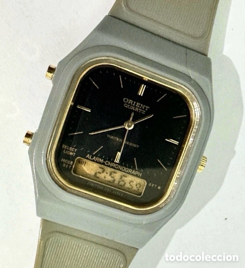 Watches: Antiguo reloj Orient EVU4H Anal&oacute;gico Digital Con Alarma Y Luz Vintage Jap&oacute;n.