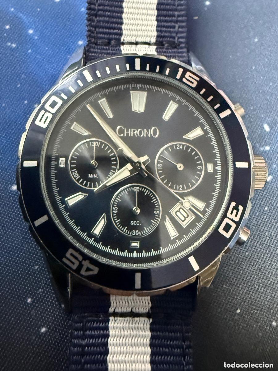 Uhren: Reloj CHRONO 42mm Cron&oacute;grafo &ndash; 10 BAR &ndash; estilo submariner &ndash; bater&iacute;a nueva