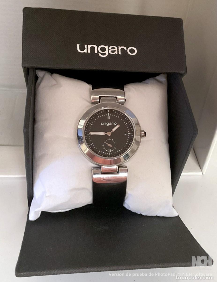 Relojes: Reloj Ungaro Caballero Negro/Plata Caja Lujo