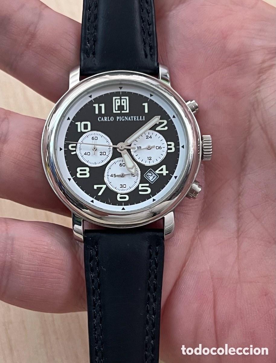 Relojes: ✅ Reloj CARLO PIGNATELLI ITALY cron&oacute;grafo calendario 40 mm