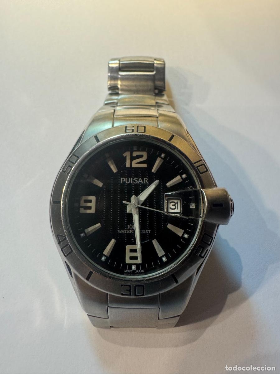 Relojes: PULSAR 100 M WATER RESIST RELOJ DE ESFERA GRANDE MED.: 4 CMS. CORREA ORIGINAL -FUNCIONANDO (G)