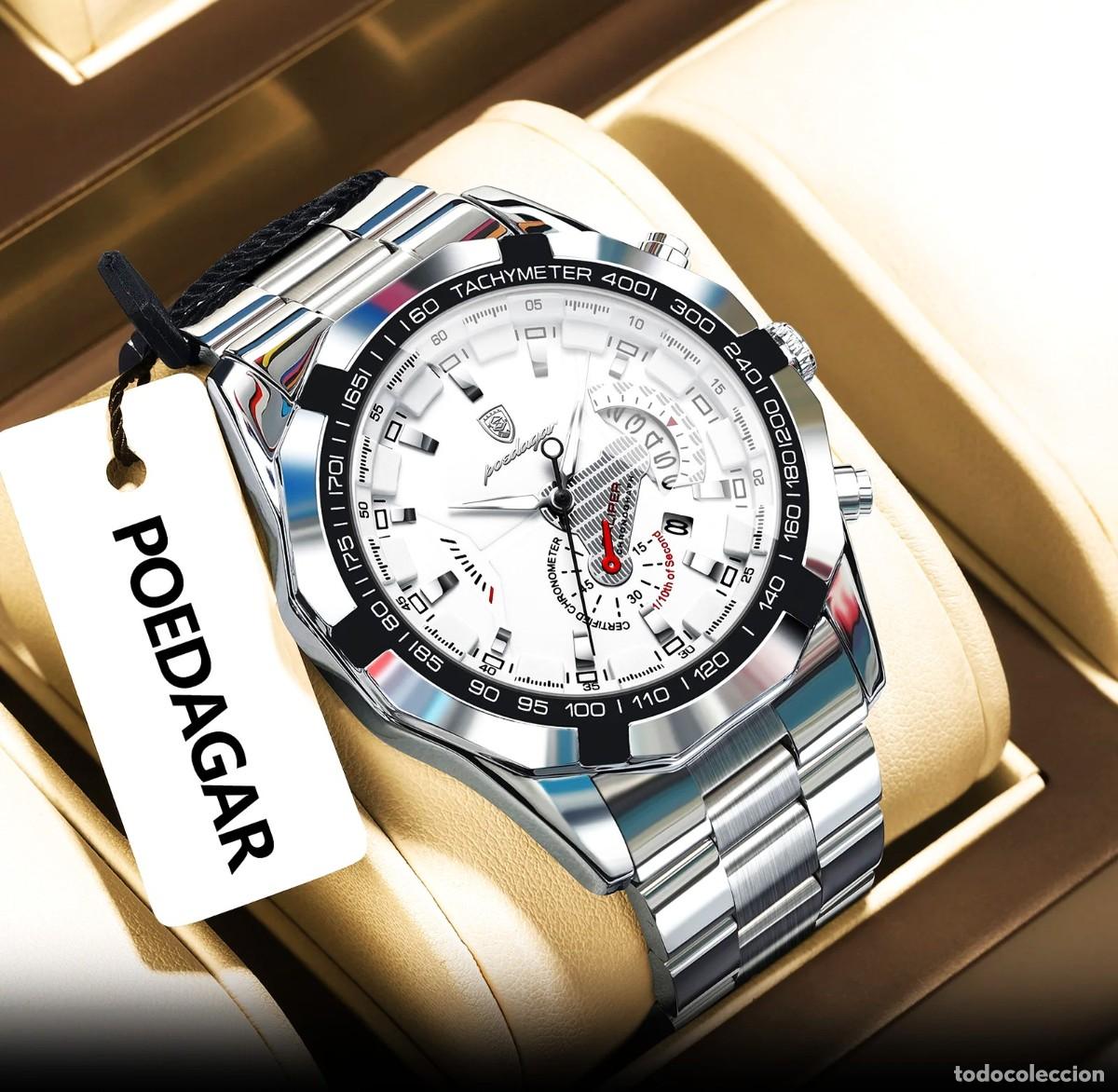 Watches: POEDAGAR - RELOJ DE HOMBRE - ACERO NUEVO EN SU CAJA