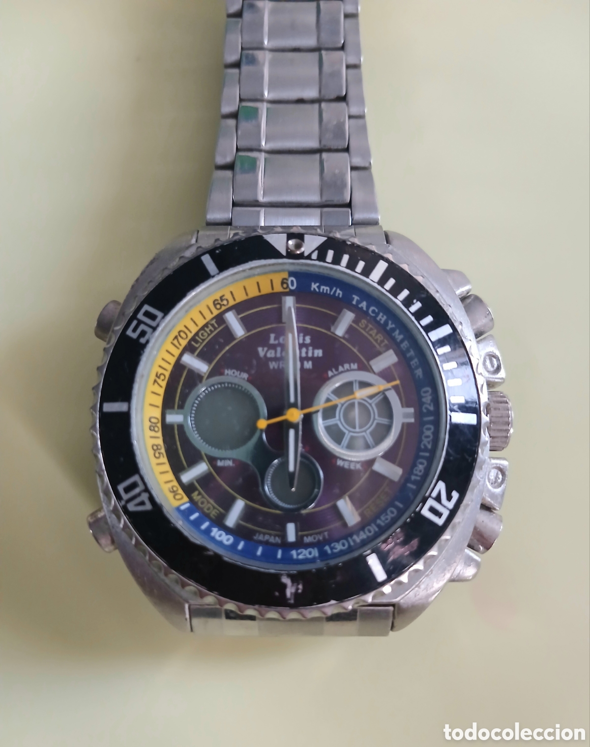 Relojes: Reloj Caballero Louis Valentin Anal&oacute;gico y Digital, Cron&oacute;grafo y Alarma, Correa Acero