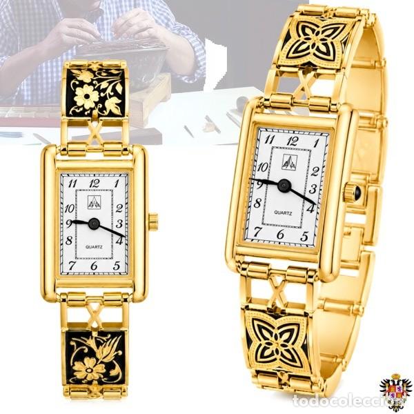 Relojes: RELOJ PULSERA DAMASQUINADO + ESTUCHE ** GARANTIZADO