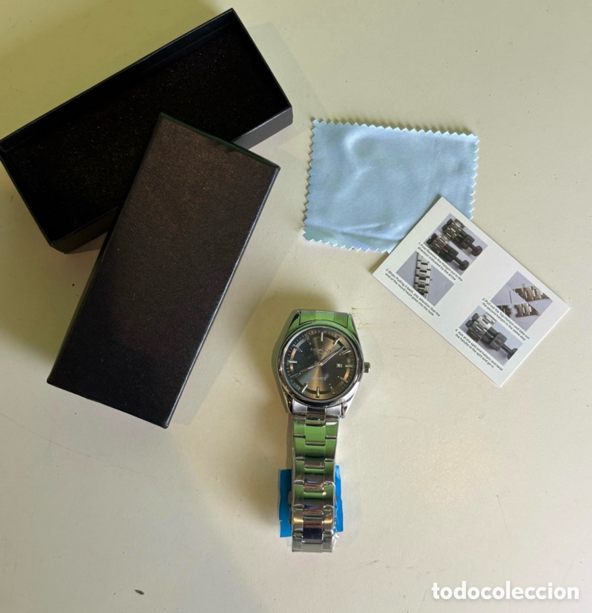 Relojes: Reloj de caballero chromos Quartz de acero inoxidable con caja y eslabones