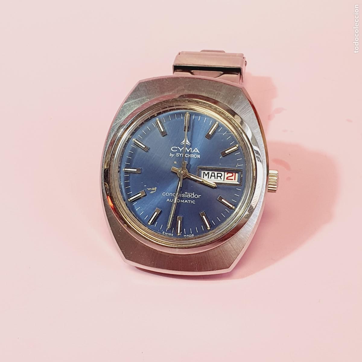 Relojes: RELOJ-CYMA BY SYNCHRON-CONQUISTADOR-AUTOM&Aacute;TICO-VER FOTOGRAF&Iacute;AS.
