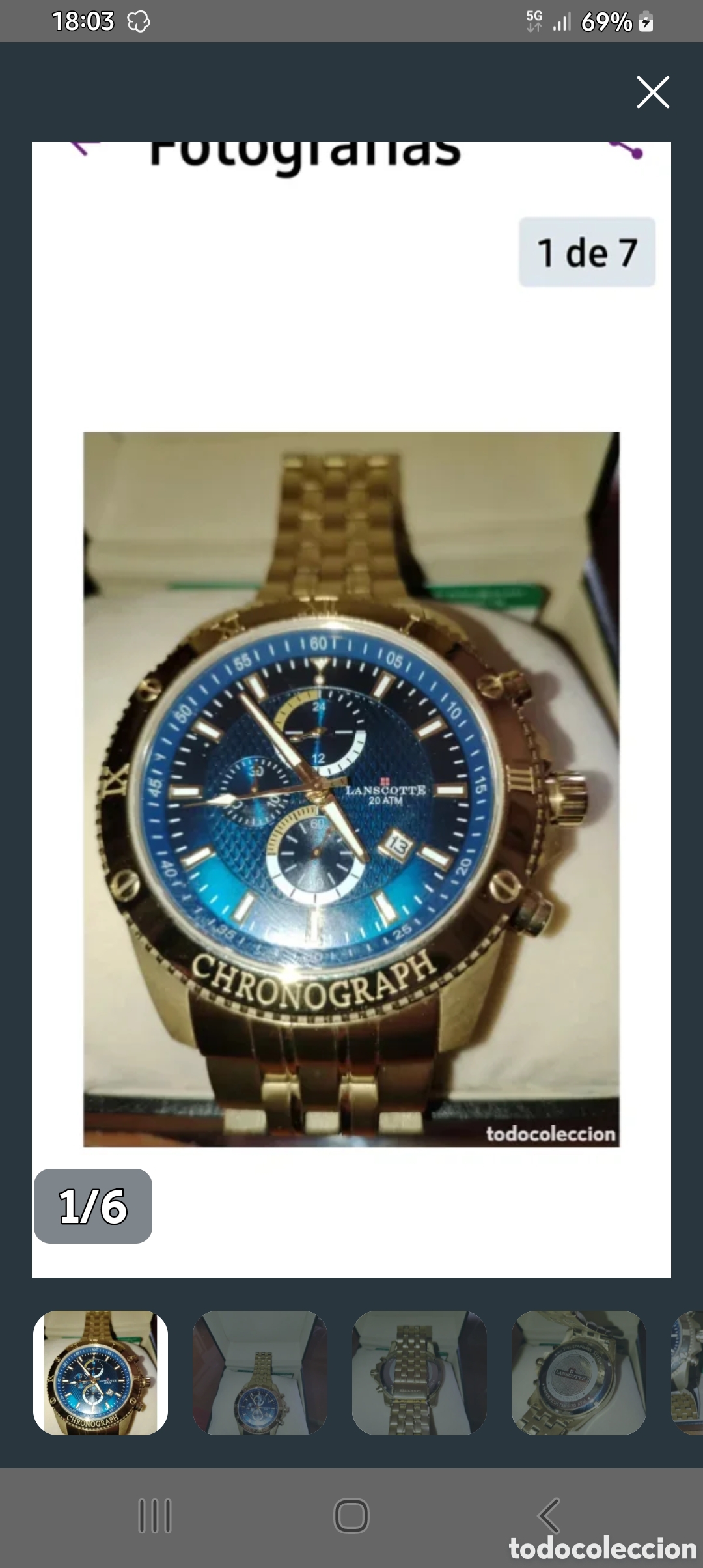 Relojes: RELOJ CRON&Oacute;GRAFO PULSERA MARCA LANCOSTTE NUEVO A ESTRENAR MEZCLA DE ACERO Y ORO
