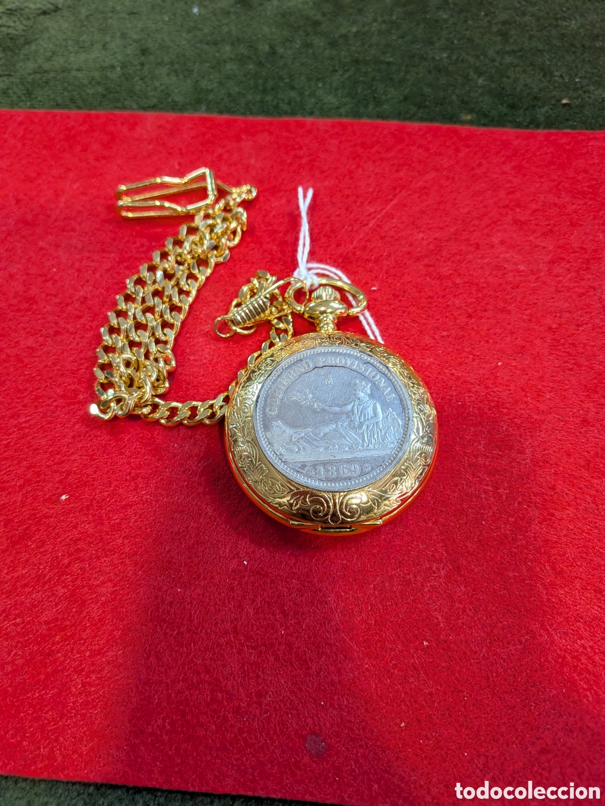 Relojes: Reloj de bolsillo quarzo con moneda conmemorativa. REF-4033