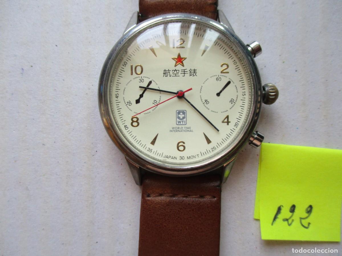 Relojes: RELOJ PULSERA WORLD TIME , ESFERA BLANCA 3.6 CM. ESTRELLA Y SIGNOS CHINOS