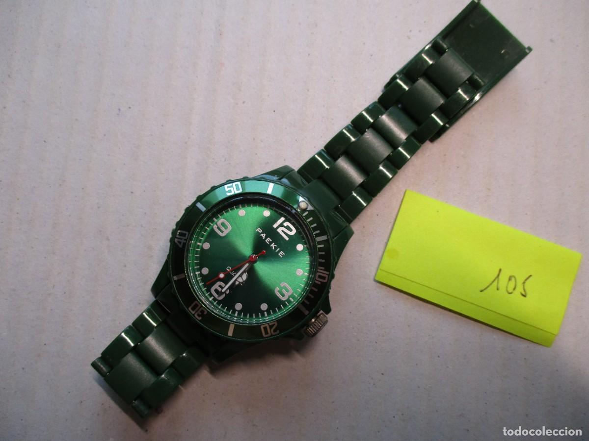 Relojes: RELOJ PULSERA PAEKIE , MAYORMENTE PLASTICO, BONITO VERDE OSCURO ESFERA 2.80 CM.
