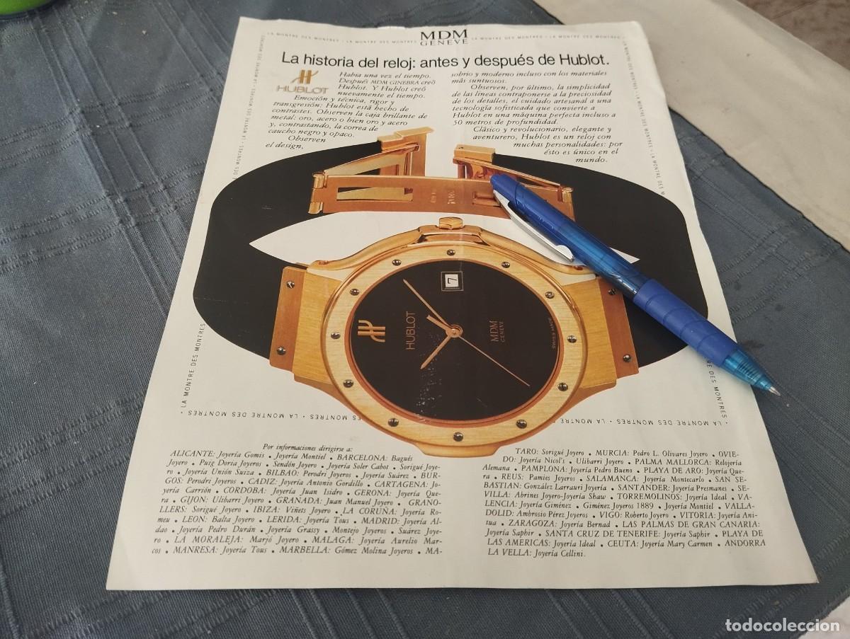 Relojes: RELOJ HUBLOT ANUNCIO PUBLICIDAD REVISTA 1989