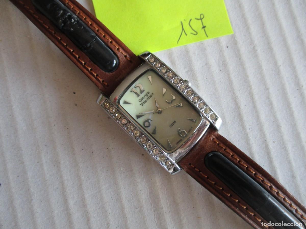 Relojes: RELOJ PULSERA GIORGIE VALENTIAN , PANTALLA RECTANGULAR 1.6 X 2.5 CM BLANCA. ESTADO NORMAL