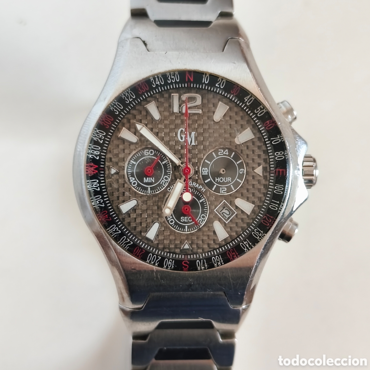 Relojes: Reloj cron&oacute;metro GM, Niyota Co OS20, funciona a la perfecci&oacute;n, falta manecilla cron&oacute;metro horas