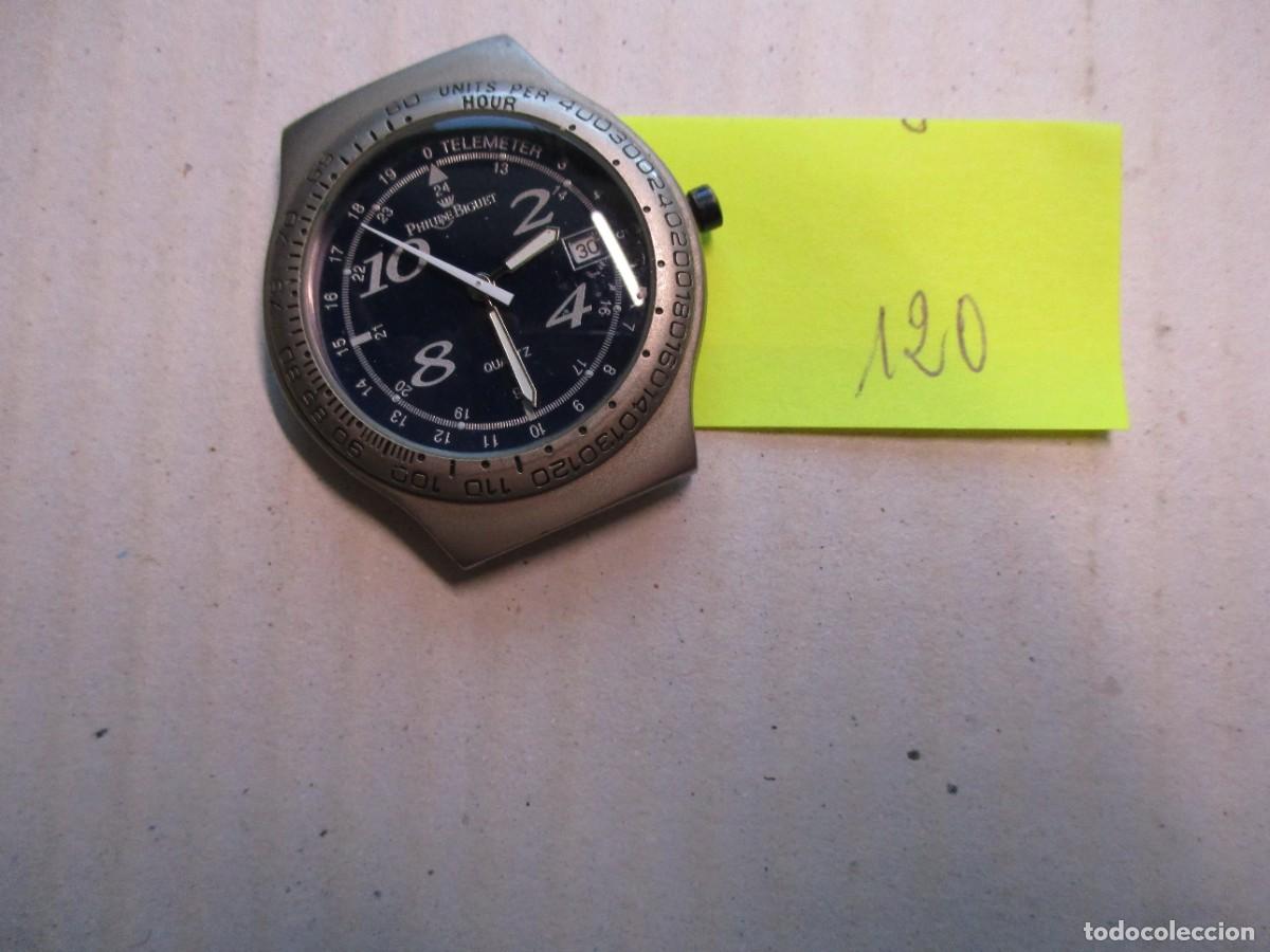 Relojes: RELOJ PULSERA PHILIPPE BIGUET , ESFERA AZUL 2.8 CM. BONITO DISELO, SIN CORREA.