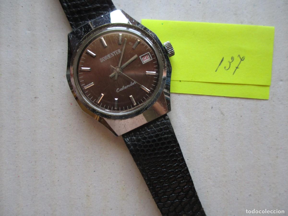Relojes: RELOJ PULSERA SORIENTER , ESFERA NEGRA 2.7 CM. BUENA PRESENCIA ,