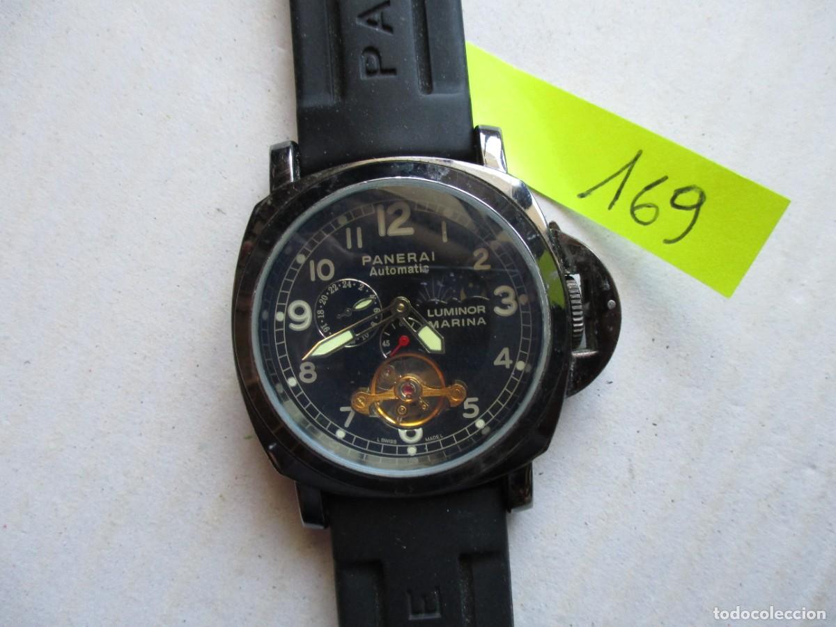 Relojes: RELOJ PULSERA PANERAI , LARGO TOTAL 26 CM , ESFERA 3.5 CM.CAJA METALICA, CORREA NEGRA , MUY VISTOSO