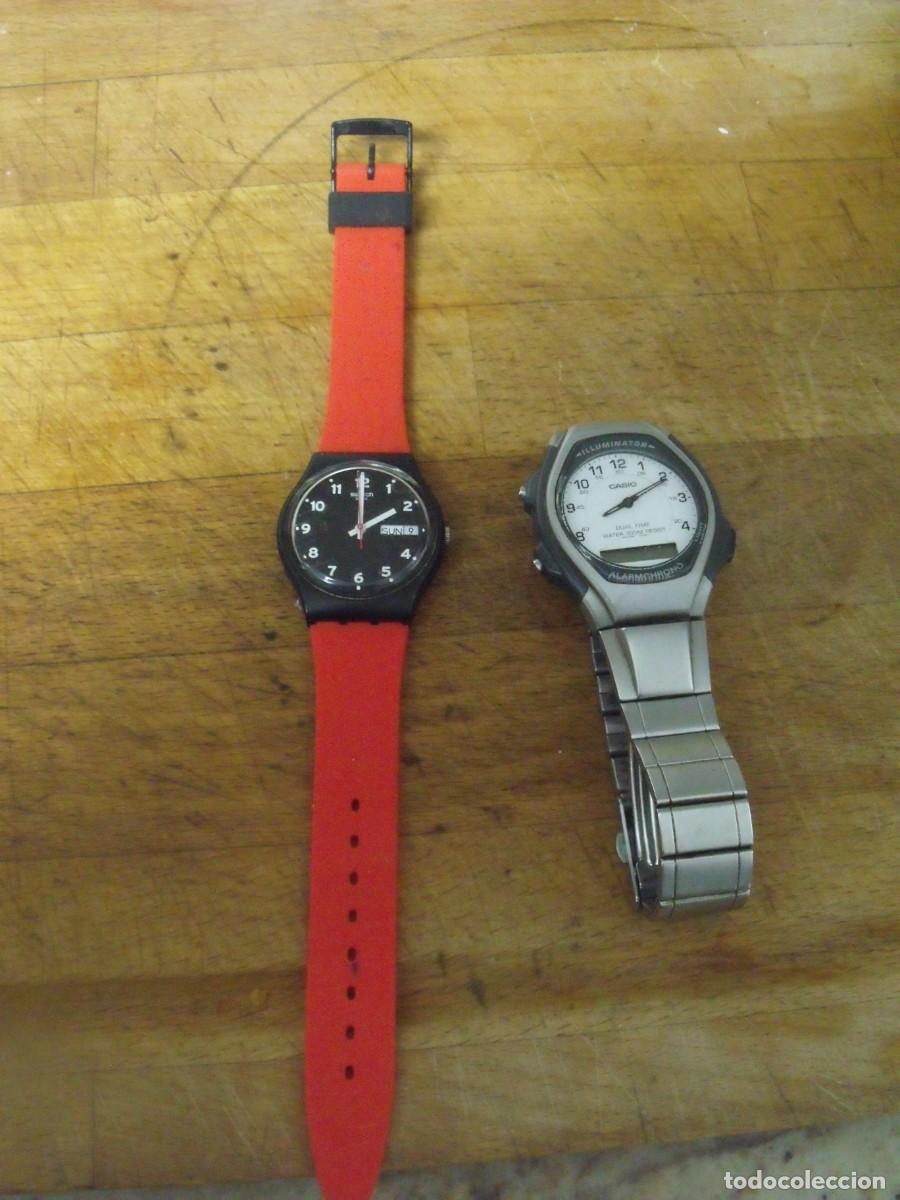 Relojes: 2 relojes de cuarzo PARA SE&Ntilde;ORA -SWACHT y CASIO-funcionan-lote 259-100