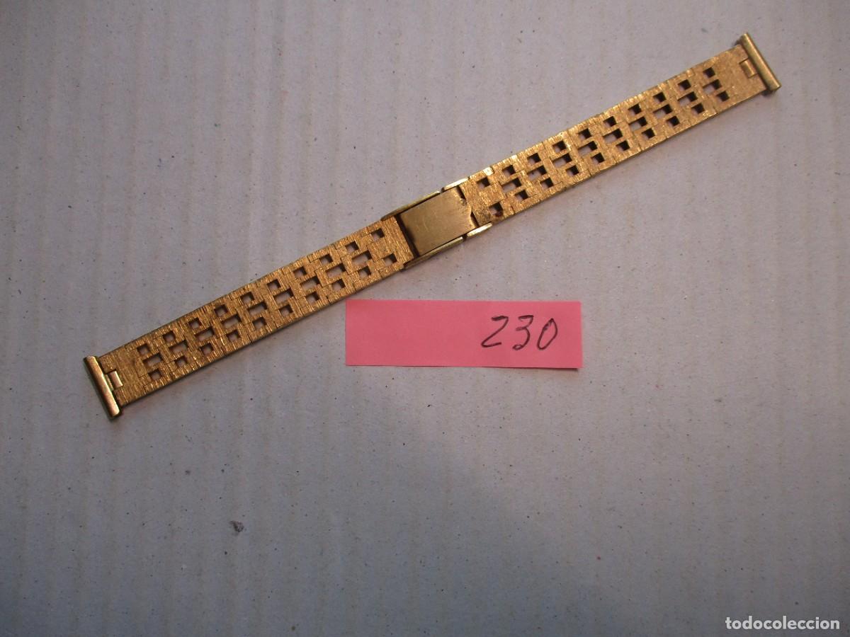 Relojes: CADENA RELOJ DEPOSE BA&Ntilde;ADA ORO,BONITA LARGA 16.5 A 16 CM. ANCHA 1.1 CM , CONECSION 1.4 CM ,FOTOS.