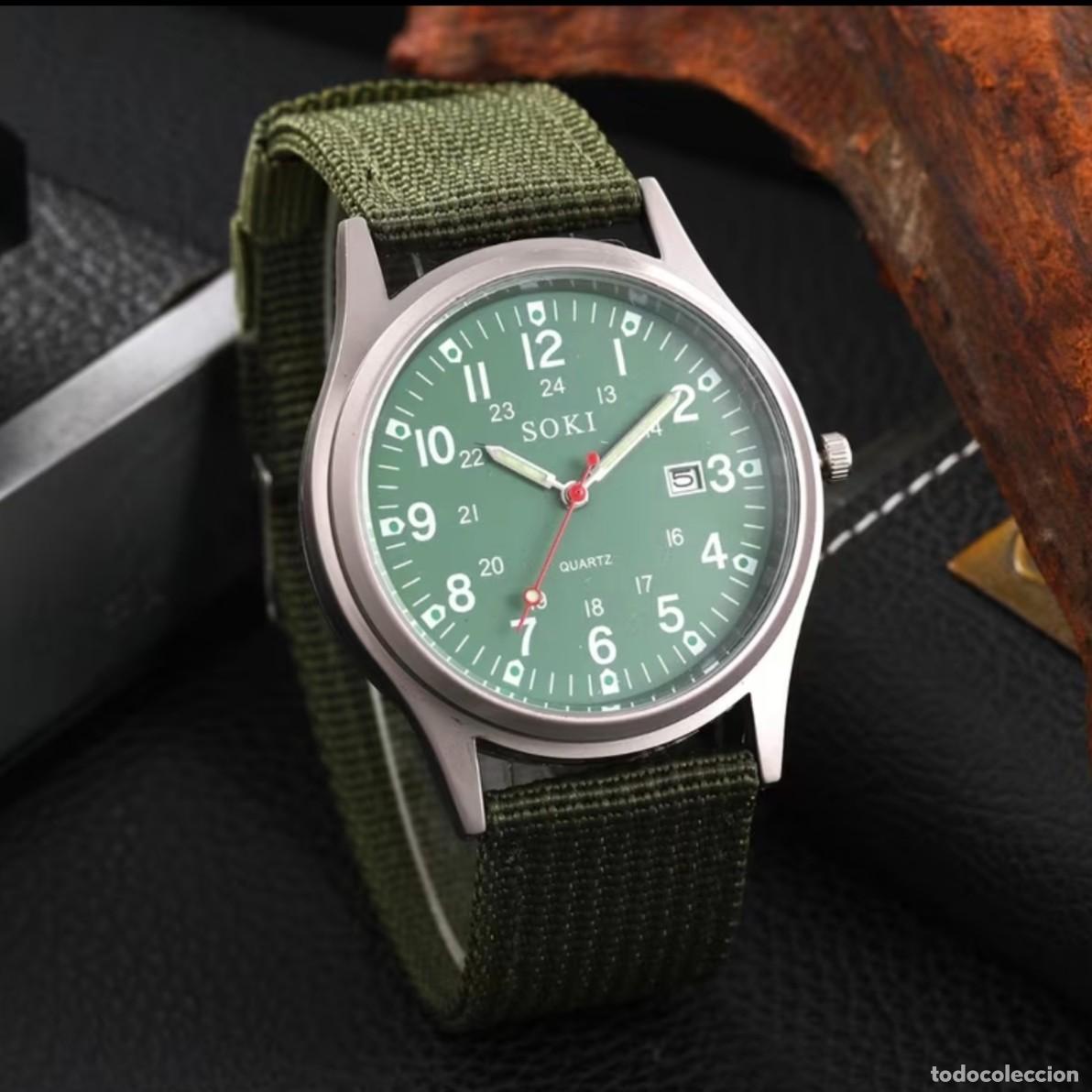 Orologi: RELOJ DE CORREA FIBRA VERDE Y ALUMINIO?. MARCA. ESFERA VERDE. FECHA. QUARTZ
