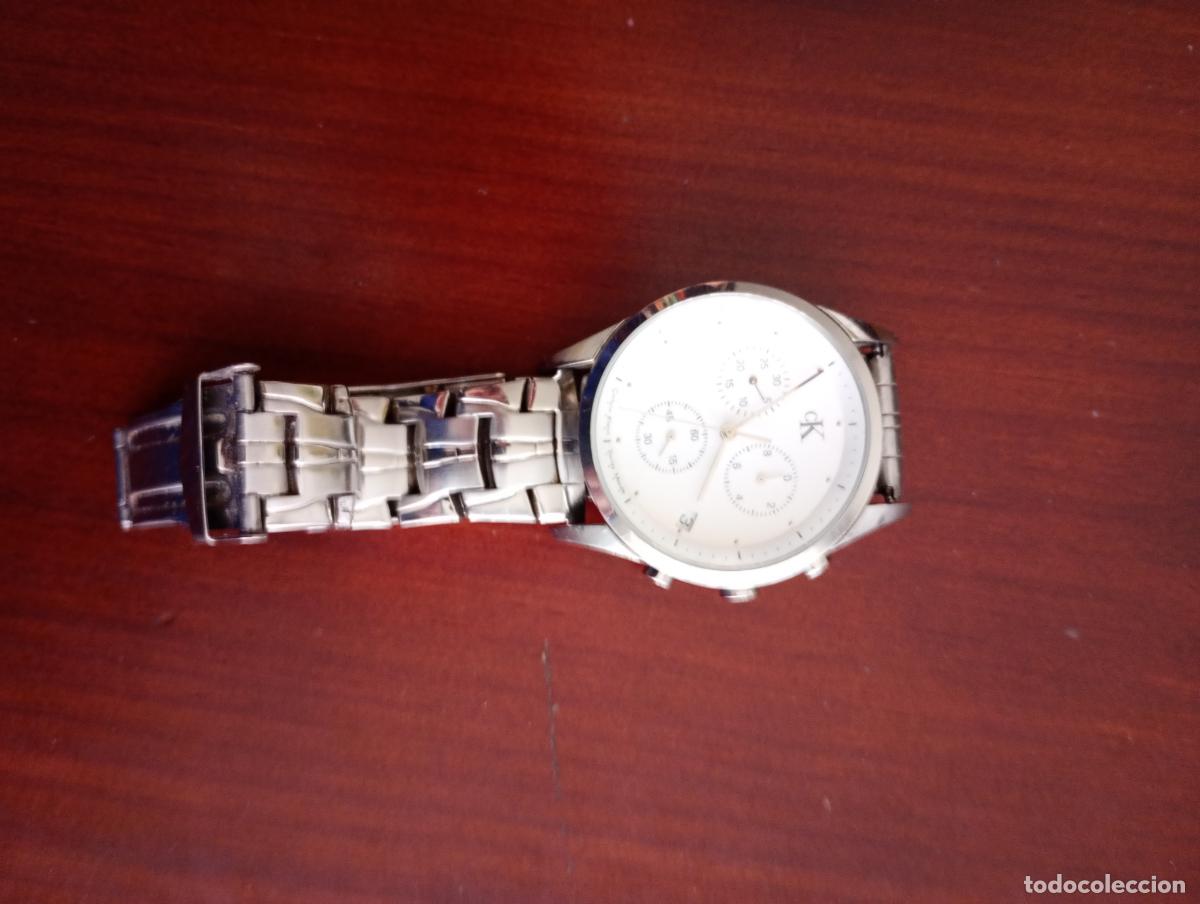 Relojes: RELOJ CALVIN CLAIN CORREA PLATEADA CON CRONOMETROS Y PILA