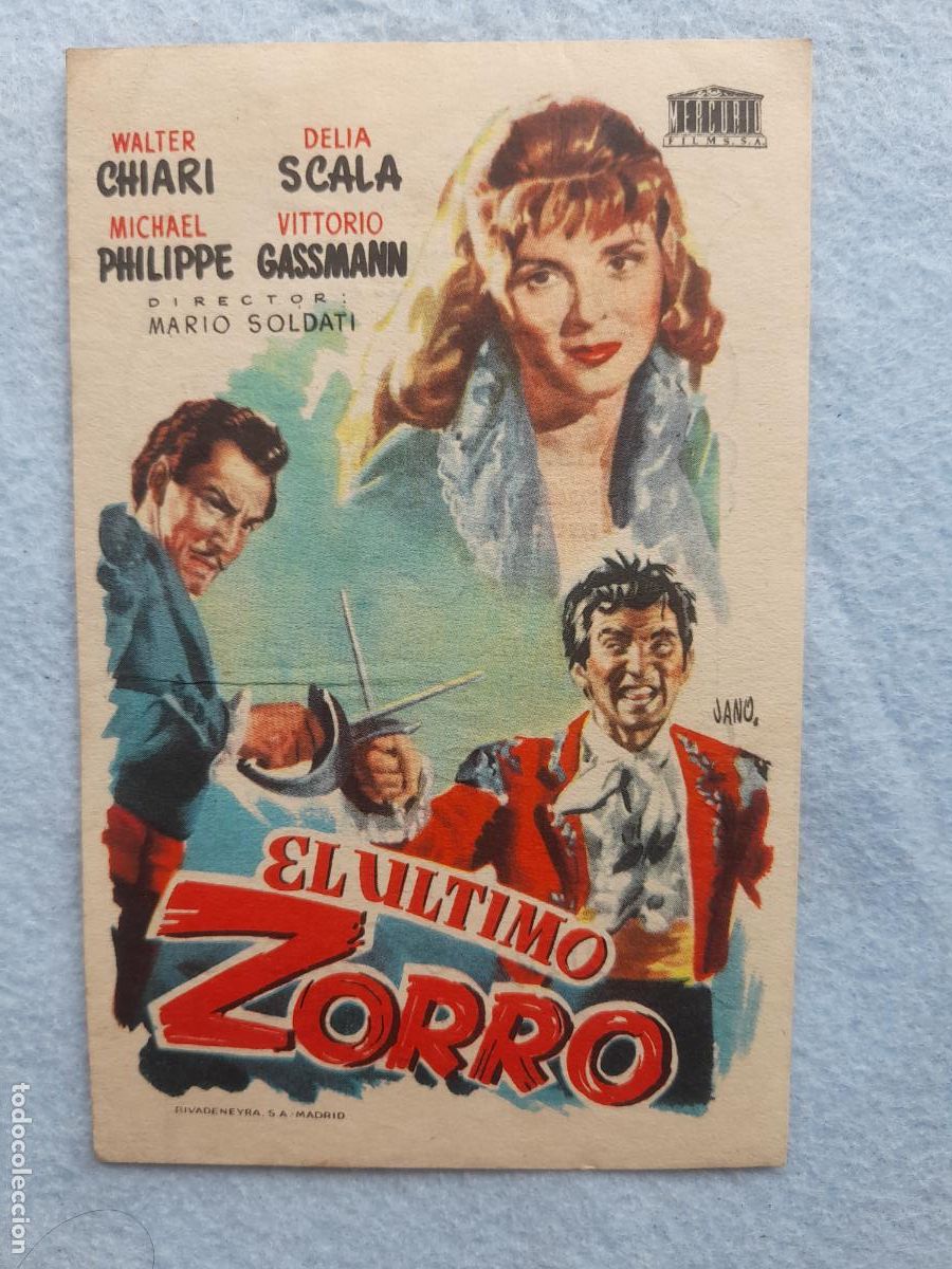 Relojes: El &Uacute;ltimo Zorro. Walter Chiari. Delia Scala. Micael Philippe.