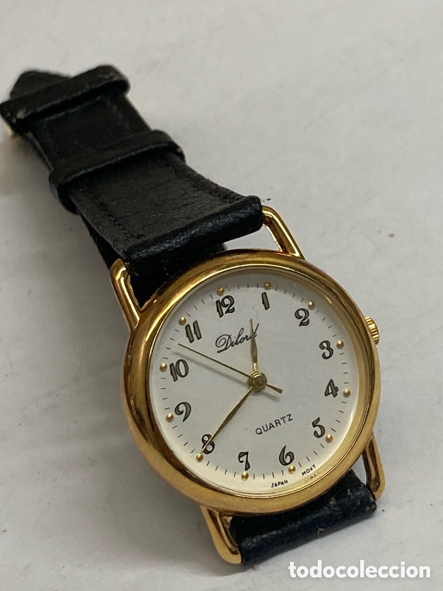 Relojes: Reloj Dilor Quartz cuerpo dorado