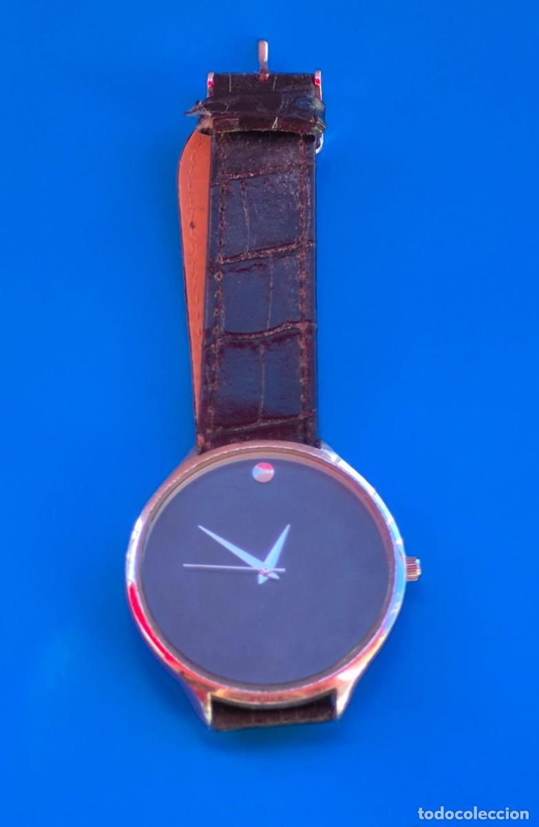 Relojes: RELOJ MUJER, esfera lisa en negro con correa de piel en negro