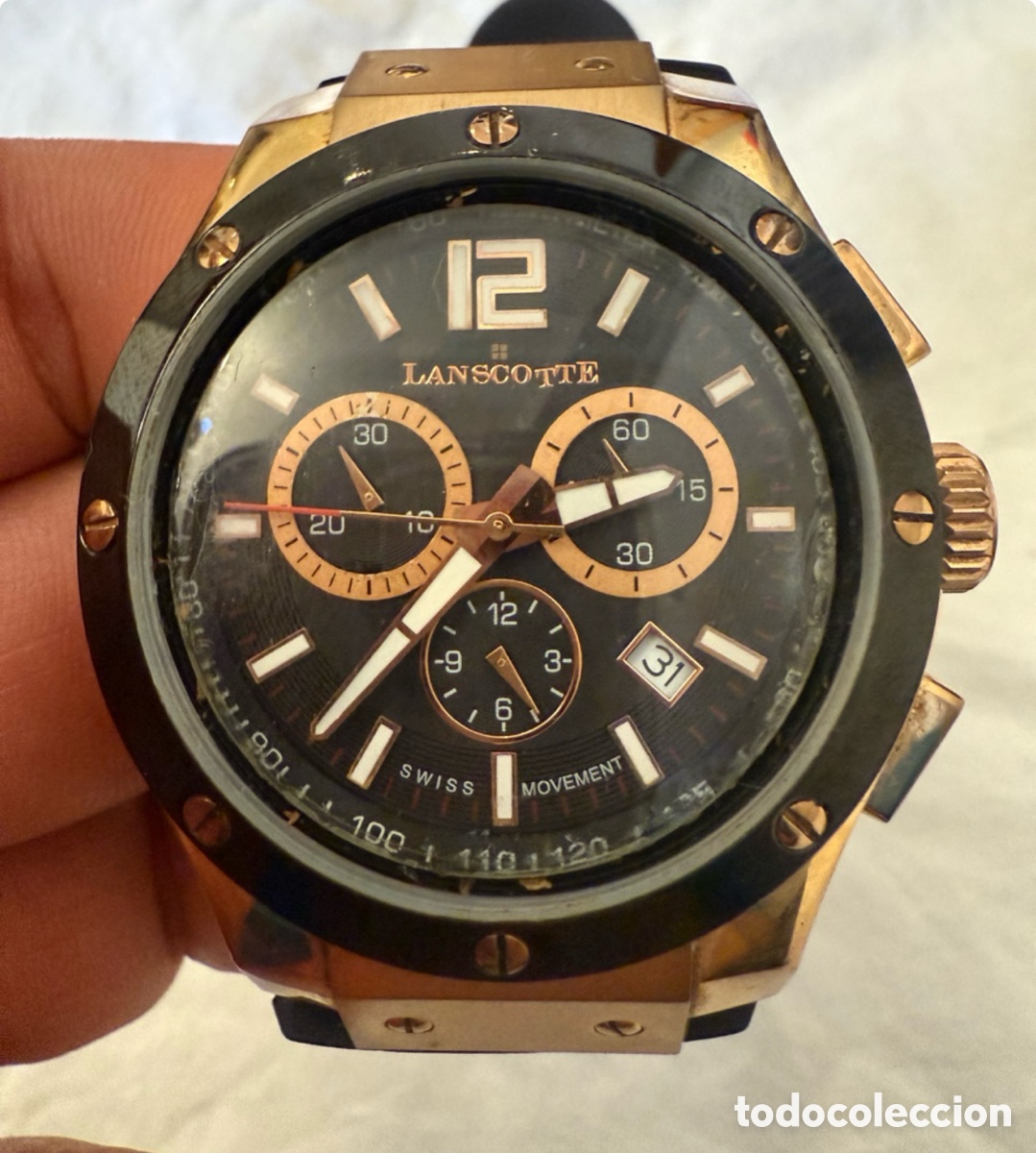 Relojes: LANSCOTTE BASEL CHRONOGRAPH &ndash; SWISS MOVEMENT &ndash; MUY BUEN ESTADO Y FUNCIONAMIENTO