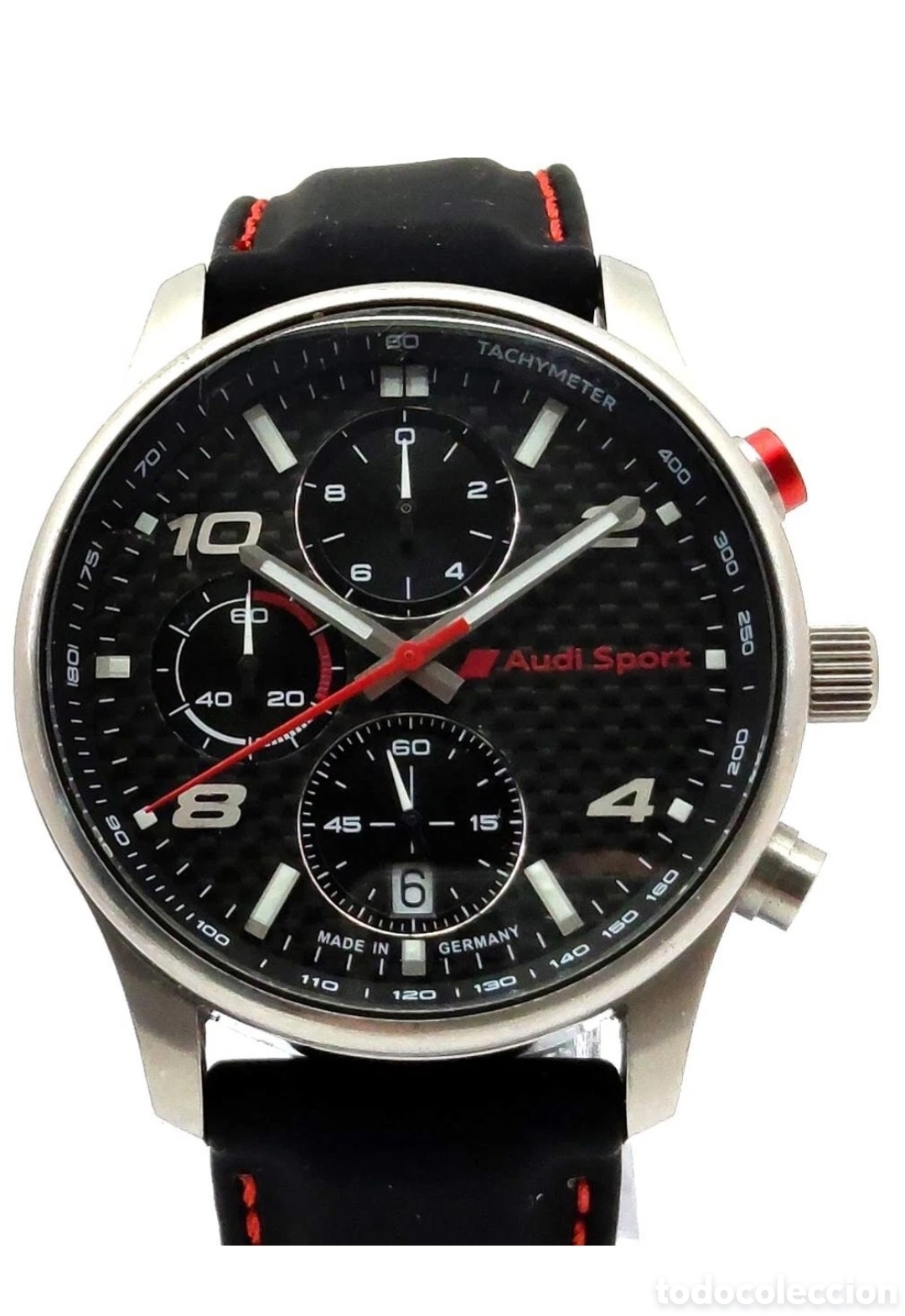 Relojes: Reloj Audi Sport correa pespunte rojo