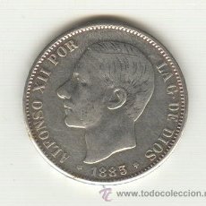 Reproducciones billetes y monedas: COPIA DEL DURO DEL AÑO 1885 ALFONSO XII