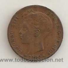 Reproduções notas e moedas: PESETA DE COBRE DE 1900. FALSA DE ÉPOCA. Lote 148225521