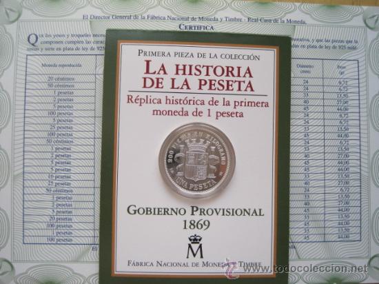 Reproducciones billetes y monedas: REPLICA DE LA PESETA EN PLATA - Foto 1