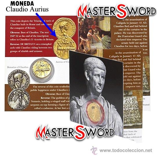 Reproducciones billetes y monedas: MONEDA ORO AUREUS CLAUDIO - 54AD. 1,7 CMS - Foto 1