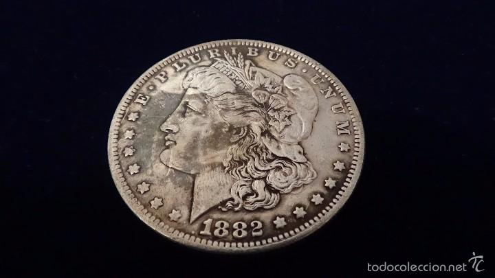 Replikate von Banknoten und M&uuml;nzen: Moneda de 1 d&oacute;lar Morgan a&ntilde;o 1882 S