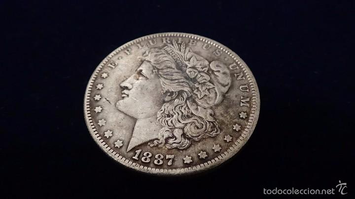 Replikate von Banknoten und M&uuml;nzen: Moneda de 1 d&oacute;lar Morgan a&ntilde;o 1887 S