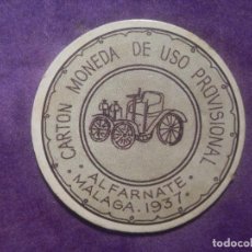 Reproducciones billetes y monedas: CARTÓN MONEDA DE USO PROVISIONAL - ALFARNATE - MÁLAGA - 1937 - 30 CÉNTIMOS - REPUBLICA ESPAÑOLA 