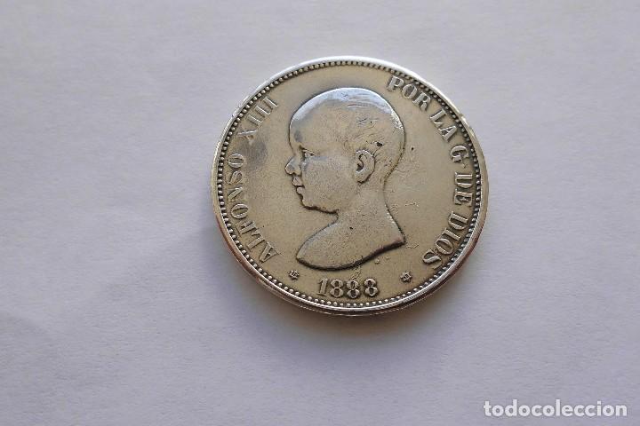 Reproducciones billetes y monedas: 5 pesetas 1888 MSM - Foto 1