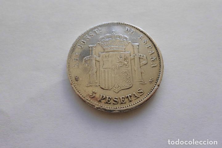 Reproducciones billetes y monedas: 5 pesetas 1888 MSM - Foto 2