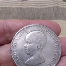 Reproducciones billetes y monedas: 2CAJ- CURIOSA COPIA DEL RARÍSIMO DURO DE 1888 MSM ALFONSO XIII PELON. NO ES DE PLATA.