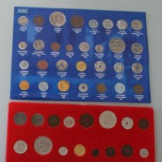 Reproducciones billetes y monedas: ESTUCHE COLECCION COMPLETA HISTORIA DE LA PESETA 30 MONEDAS DE ESPAÑA 1876 A 1975 REPLICAS - ABC . Lote 143542374