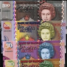 Reproducciones billetes y monedas: PITCAIRN ISLANDS SET 6 PCS 2 5 10 20 50 100 500 POUNDS 2018 QE II UNC. Lote 176123470