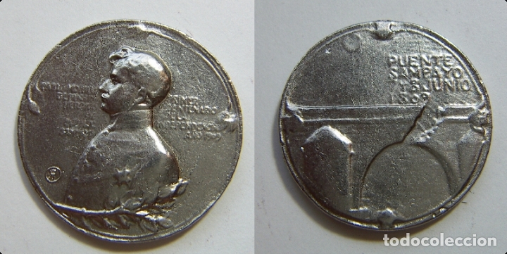 Reprodu&ccedil;&otilde;es notas e moedas: REPRODUCCION DE UNA MEDALLA PUENTE SAMPAYO 1809