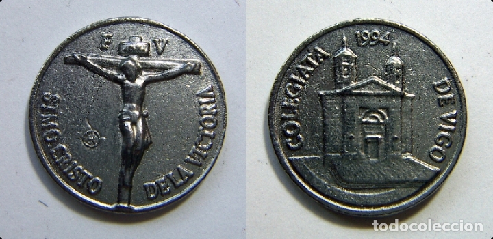 Reprodu&ccedil;&otilde;es notas e moedas: REPRODUCCION DE UNA MEDALLA CRISTO DE LA VICTORIA COLEGIATA DE VIGO